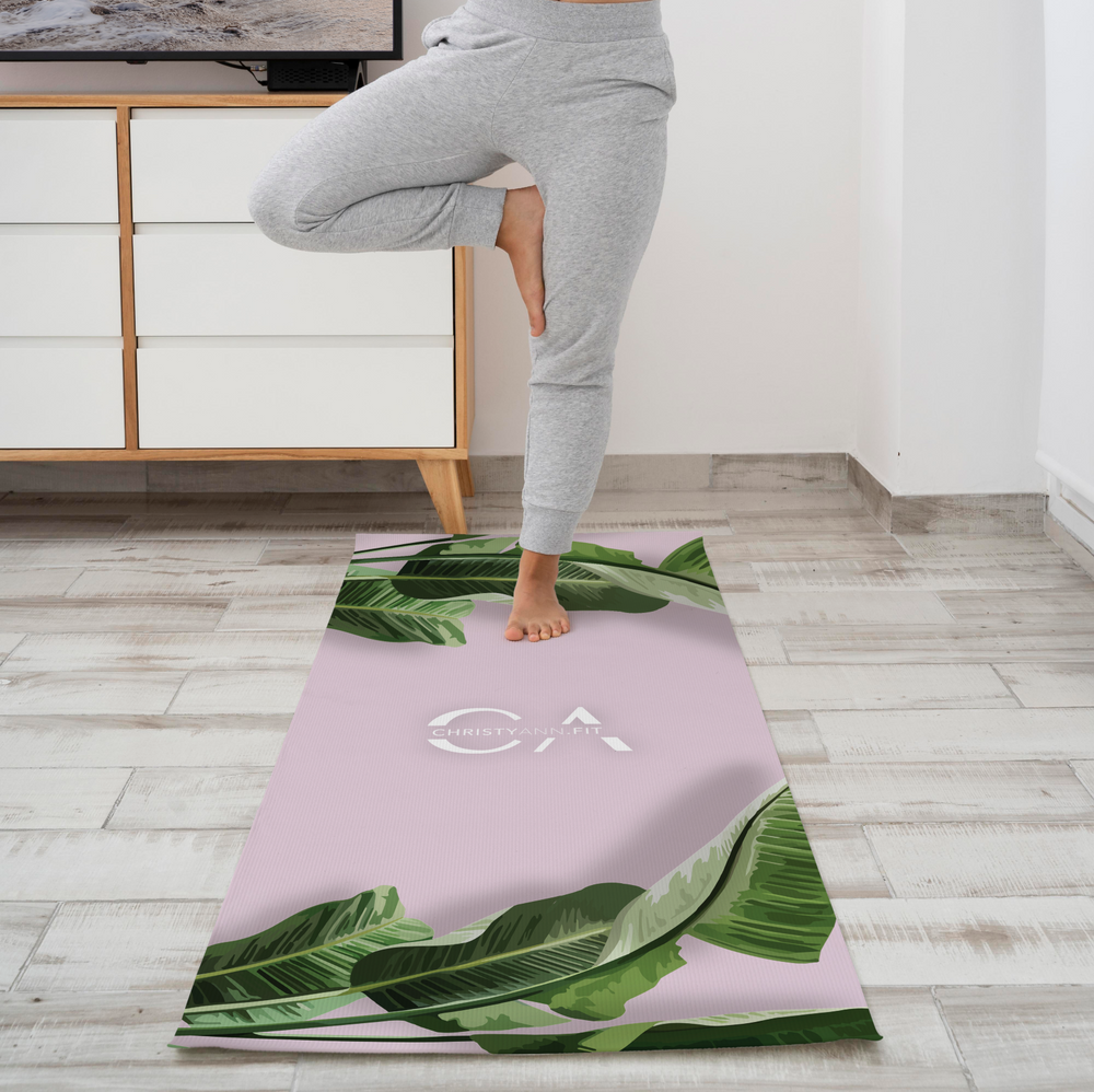 Yoga Mat | Tropical Leaf - ChristyAnn.Fit Live Workouts