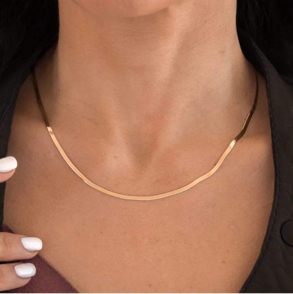 Sweatproof Waterproof Gym Exercise Snake Chain | 18k Gold Plated