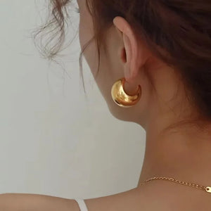 Waterproof Sweatproof Hoop Earrings : Gold Plated