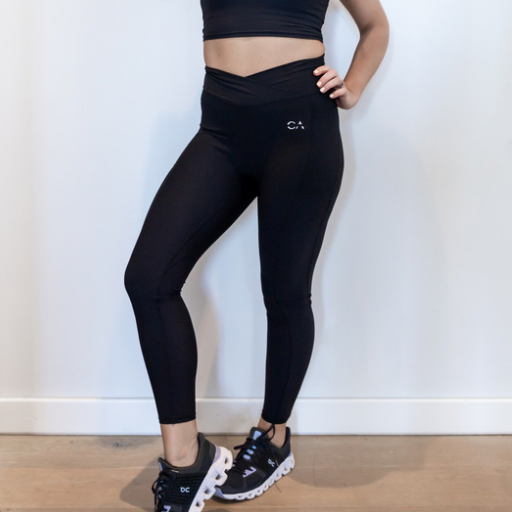 Activewear Set Cross Band Open Back | Black