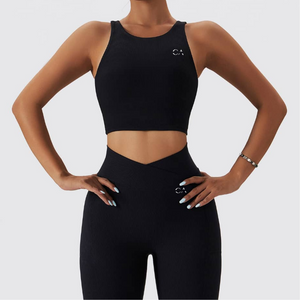 Activewear Set Cross Band Open Back | Black