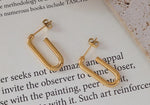 Looped Rectangle Earrings : Gold Plated