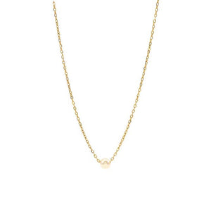 Sweatproof Waterproof Gym Exercise Minimalistic Chain with Pearl Bead | 18k Gold Plated