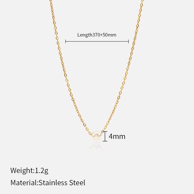 Sweatproof Waterproof Gym Exercise Minimalistic Chain with Pearl Bead | 18k Gold Plated
