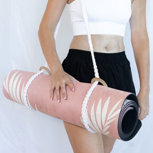 Zane's Macrame / Yoga Mat Strap: White - ChristyAnn.Fit Live Workouts