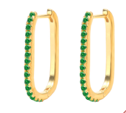 
                
                    Load image into Gallery viewer, Looped Earrings Emerald Green : Gold Plated - ChristyAnn.Fit Live Workouts
                
            