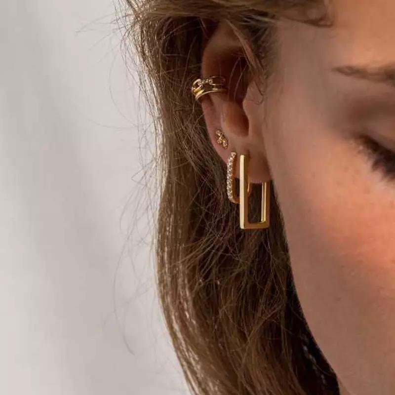 Looped Rectangle Earrings : Gold Plated - ChristyAnn.Fit Live Workouts