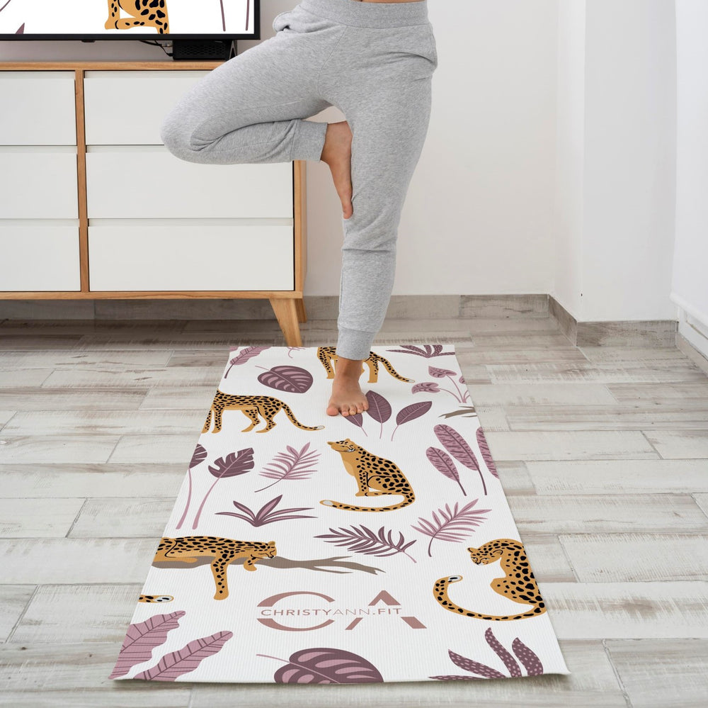 Yoga Mat | White Leopard - ChristyAnn.Fit Live Workouts